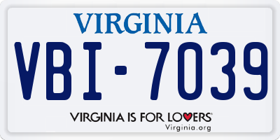VA license plate VBI7039