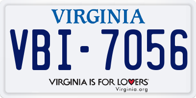 VA license plate VBI7056