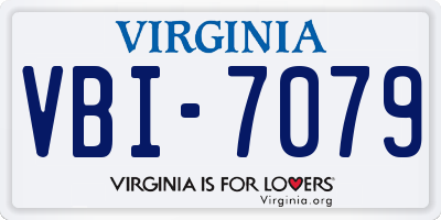 VA license plate VBI7079