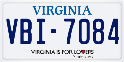 VA license plate VBI7084