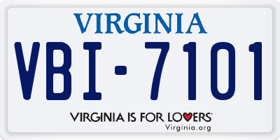 VA license plate VBI7101