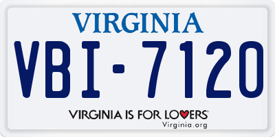 VA license plate VBI7120