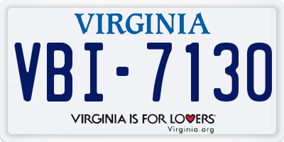 VA license plate VBI7130