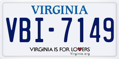 VA license plate VBI7149