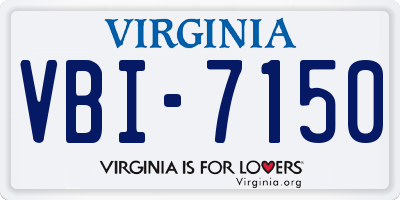 VA license plate VBI7150