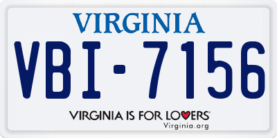 VA license plate VBI7156