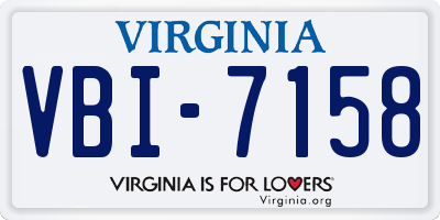VA license plate VBI7158