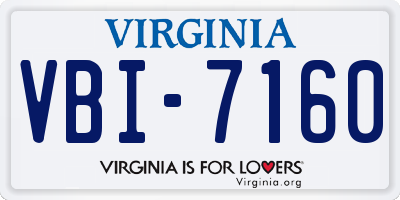 VA license plate VBI7160
