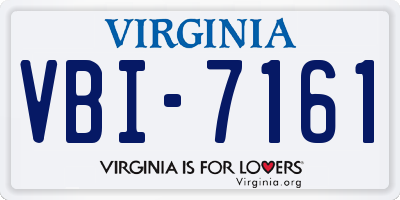 VA license plate VBI7161
