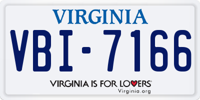 VA license plate VBI7166