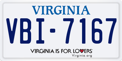 VA license plate VBI7167