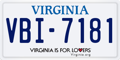 VA license plate VBI7181