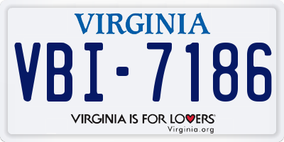 VA license plate VBI7186