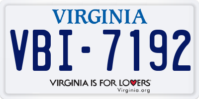 VA license plate VBI7192