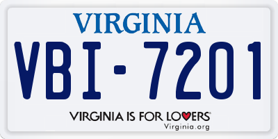 VA license plate VBI7201