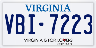 VA license plate VBI7223