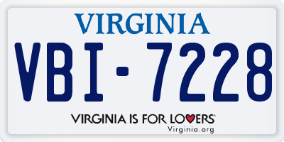 VA license plate VBI7228