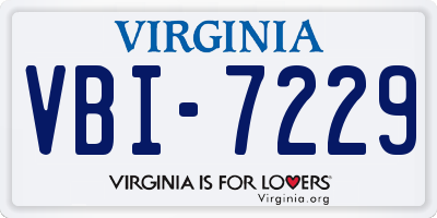 VA license plate VBI7229