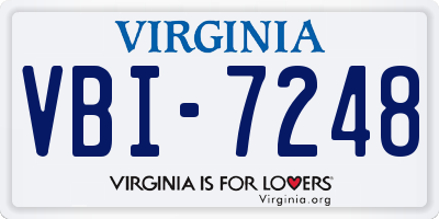 VA license plate VBI7248