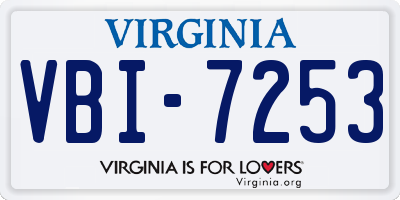 VA license plate VBI7253