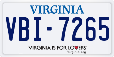 VA license plate VBI7265