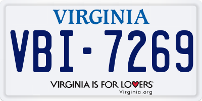 VA license plate VBI7269