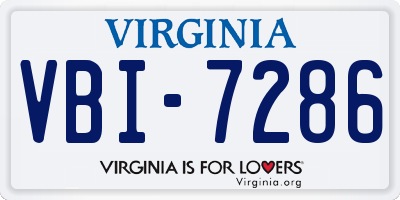 VA license plate VBI7286