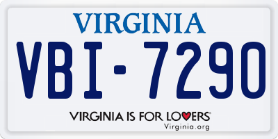 VA license plate VBI7290