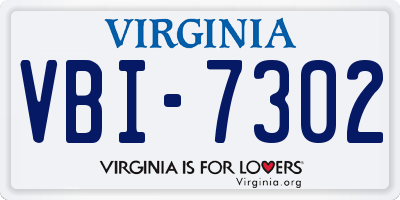 VA license plate VBI7302