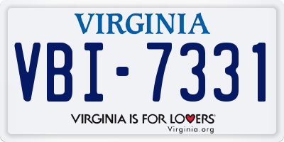 VA license plate VBI7331
