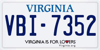 VA license plate VBI7352
