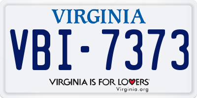 VA license plate VBI7373
