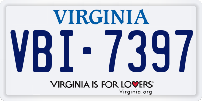 VA license plate VBI7397