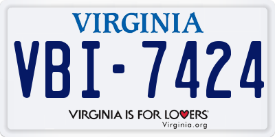 VA license plate VBI7424