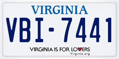 VA license plate VBI7441