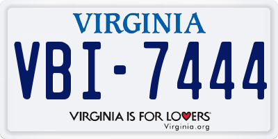 VA license plate VBI7444