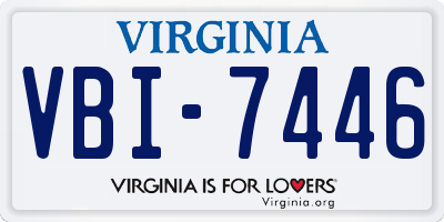 VA license plate VBI7446