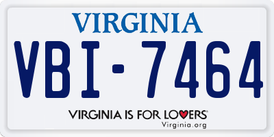 VA license plate VBI7464