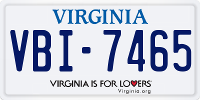 VA license plate VBI7465