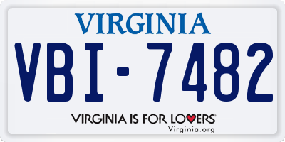 VA license plate VBI7482
