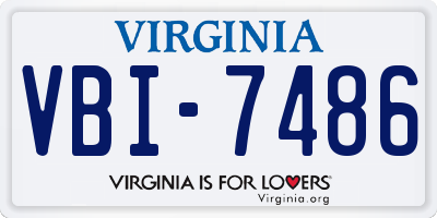 VA license plate VBI7486