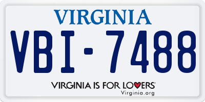 VA license plate VBI7488
