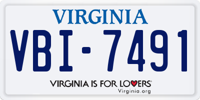 VA license plate VBI7491
