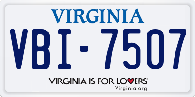 VA license plate VBI7507