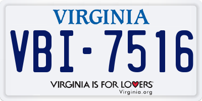 VA license plate VBI7516