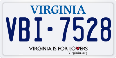 VA license plate VBI7528