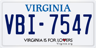 VA license plate VBI7547