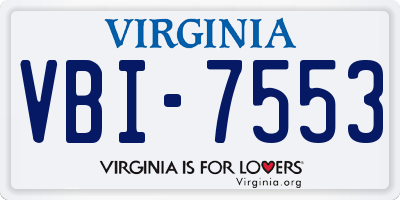 VA license plate VBI7553