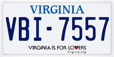VA license plate VBI7557