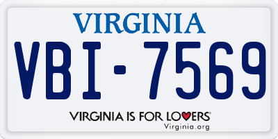 VA license plate VBI7569